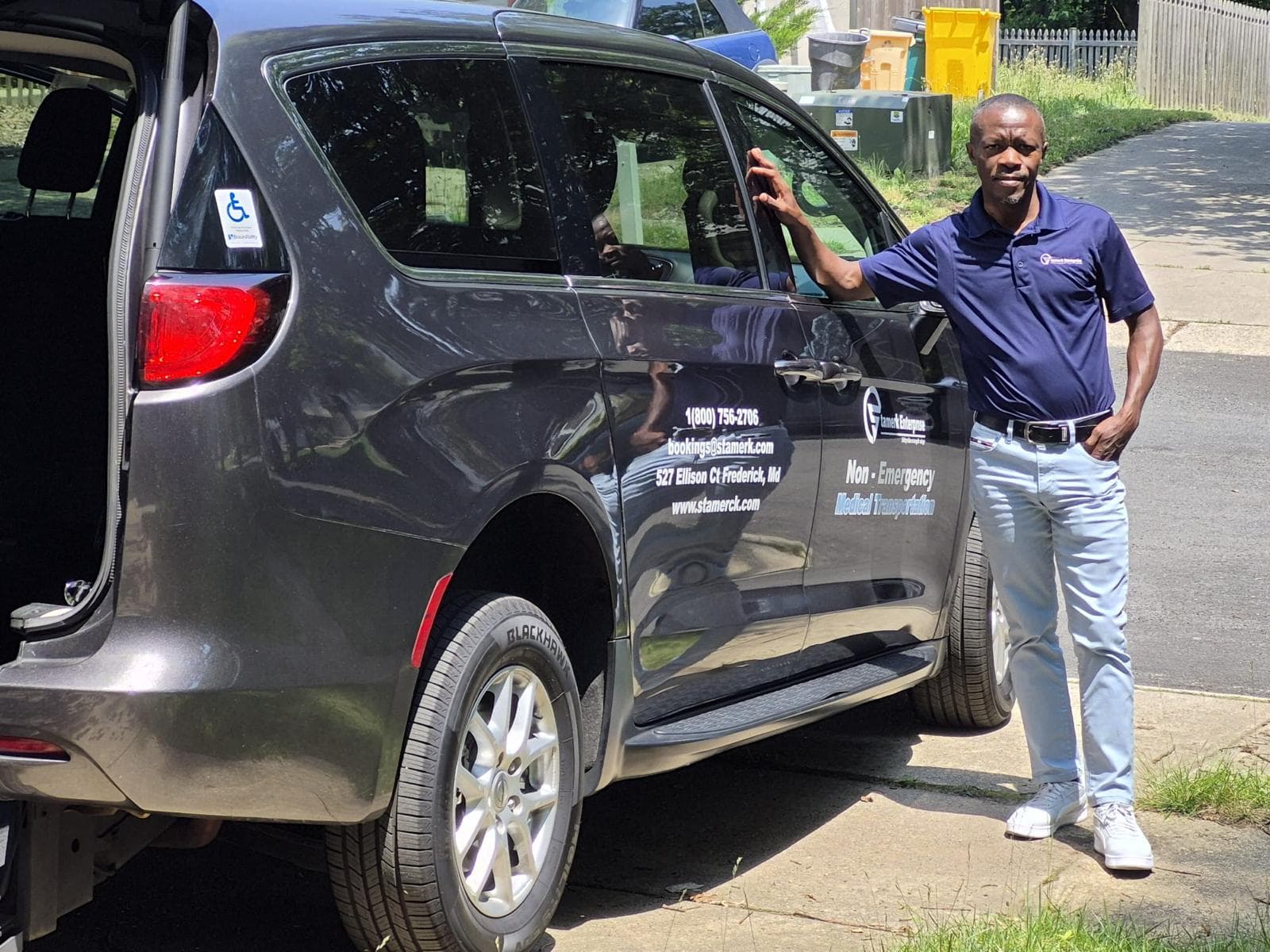 Stamerck Enterprise professional driver with long distance medical transport vehicle